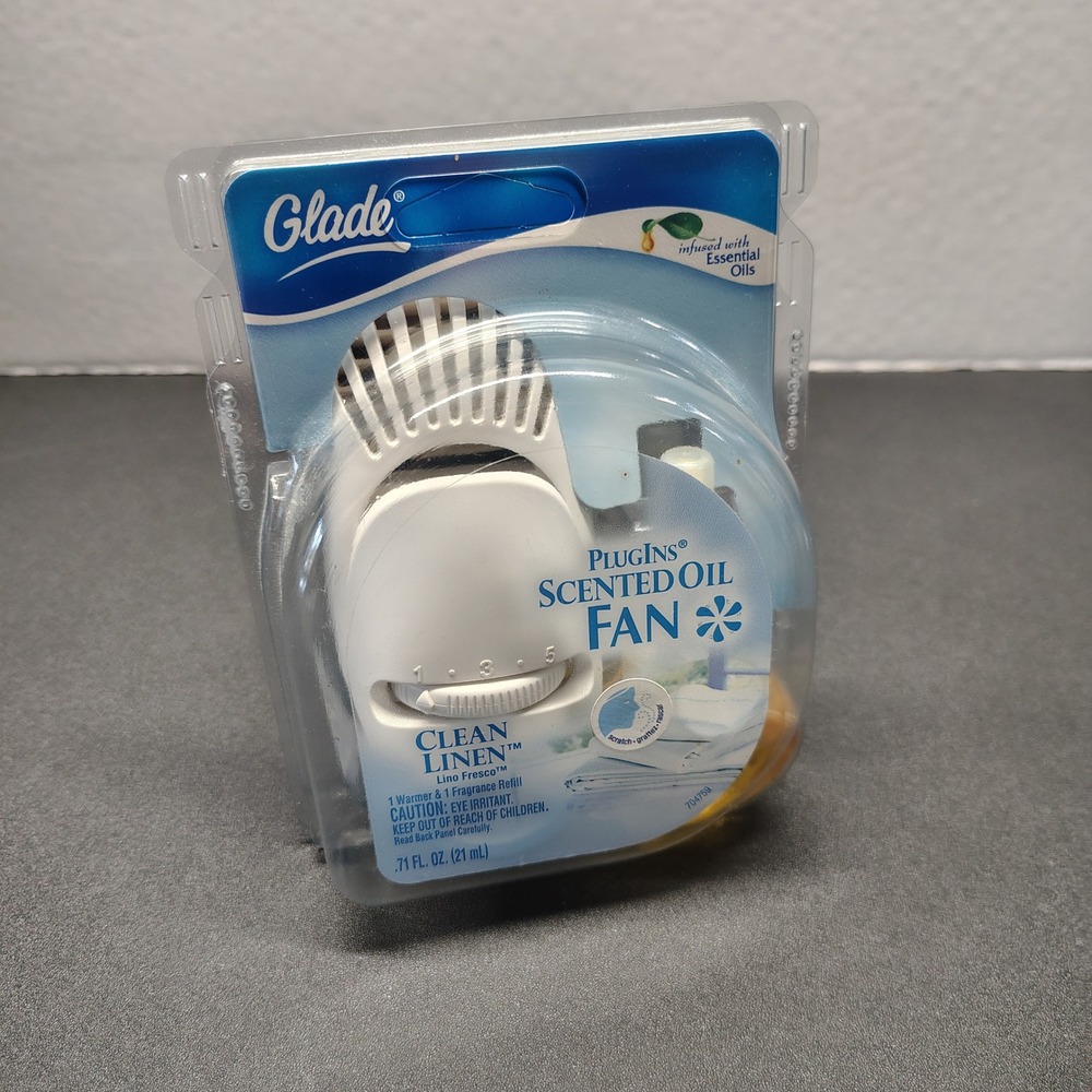 Discontinued Glade PlugIns Scented Oil Fan Home Clean Linen Air Freshener Kit